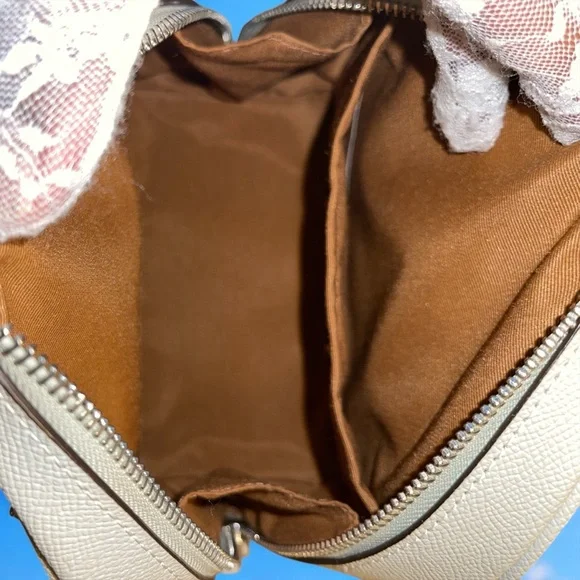 Coach Sydney Satchel Crossbody Lt. Sage Green Silver Logo Bag w/ pink cherry NWT - Picture 7 of 11